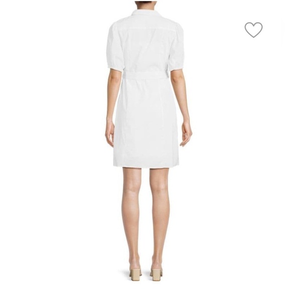 Nanette Lepore White Belted Cotton Mini Cotton Shirtdress Women’s Size 14 NWT - Picture 2 of 10